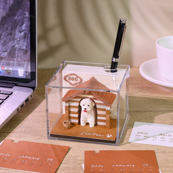 3D Calendar 2026 - Dog