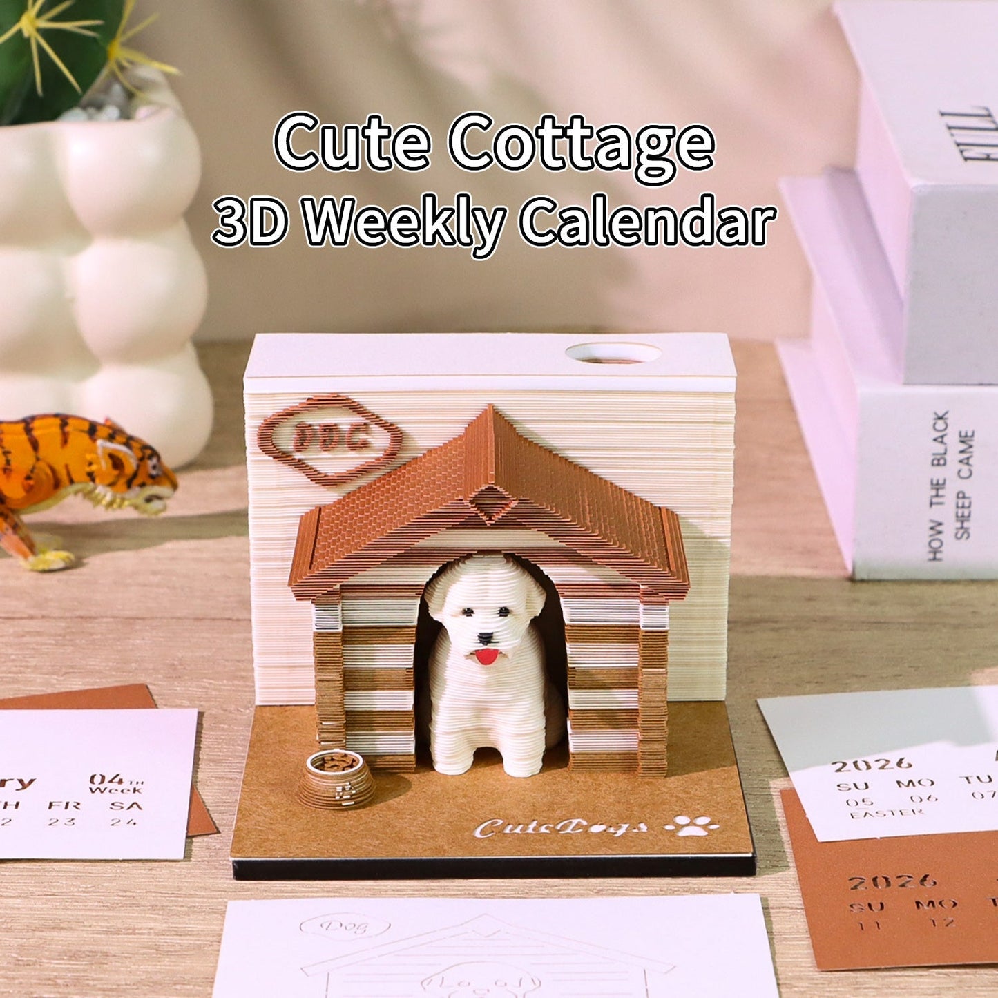 3D Calendar 2026 - Dog