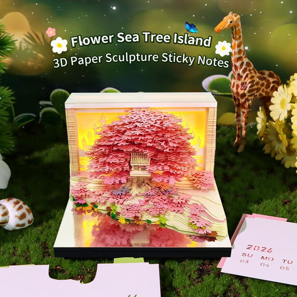 3D Calendar 2026 - Floral Tree Island