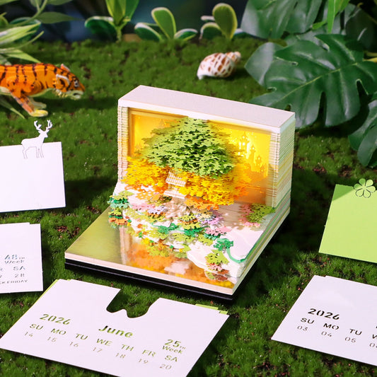 3D Calendar 2026 - Floral Tree Island