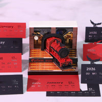 3D Calendar 2026 - Magic Platform Train