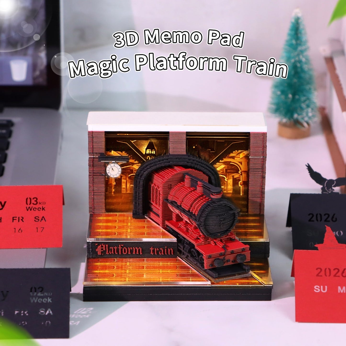 3D Calendar 2026 - Magic Platform Train