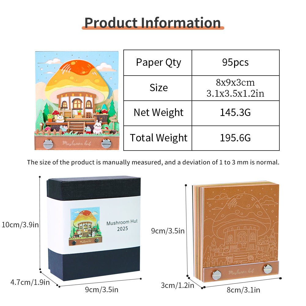 3D Calendar 2026 - Mushroom Hut