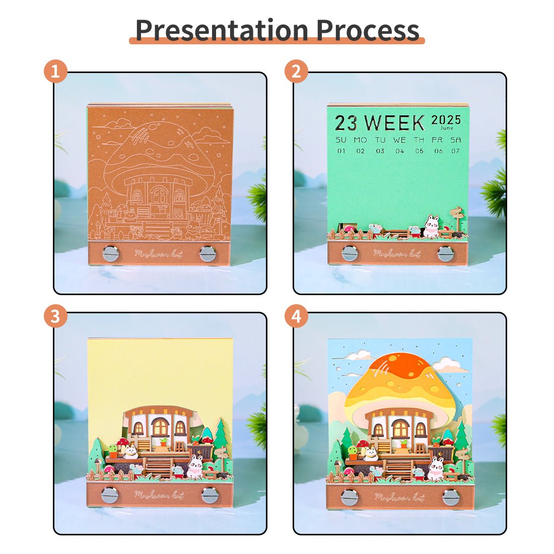 3D Calendar 2026 - Mushroom Hut