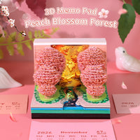 3D Calendar 2026 - Peach Blossom Forest
