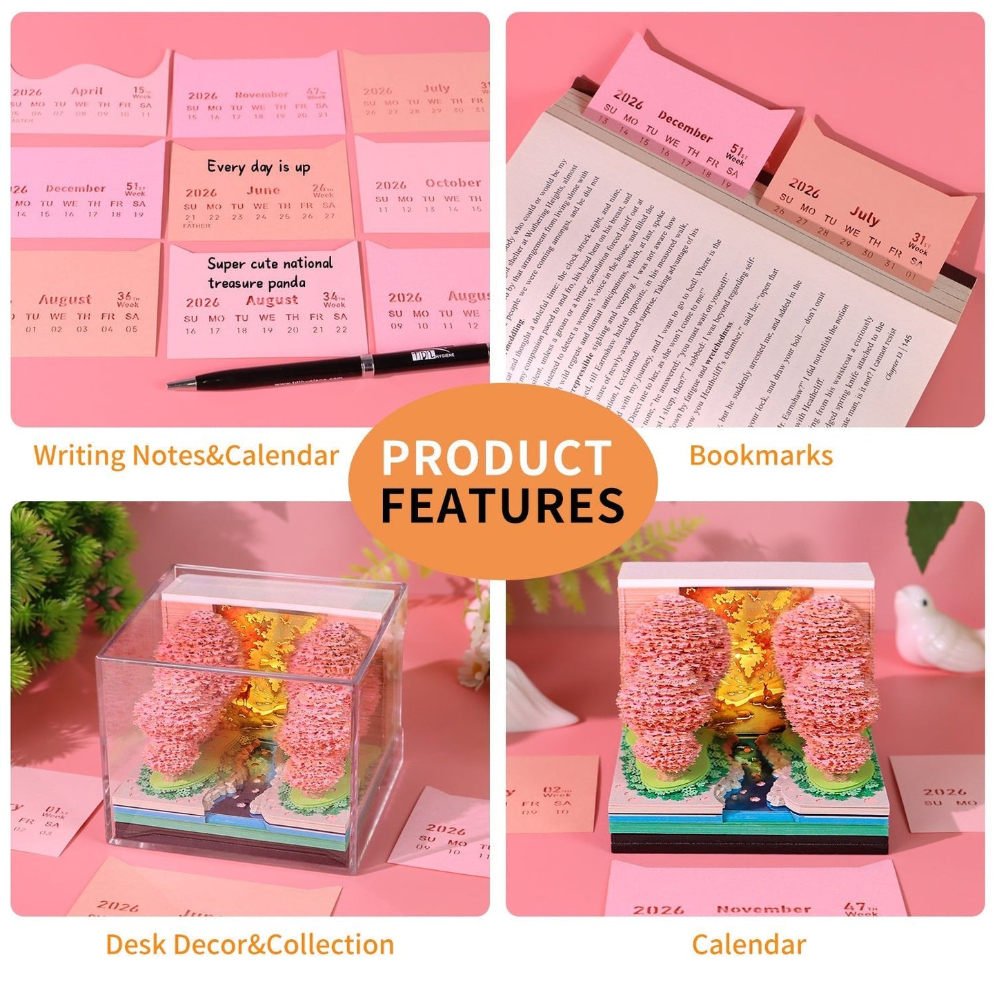 3D Calendar 2026 - Peach Blossom Forest