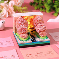 3D Calendar 2026 - Peach Blossom Forest