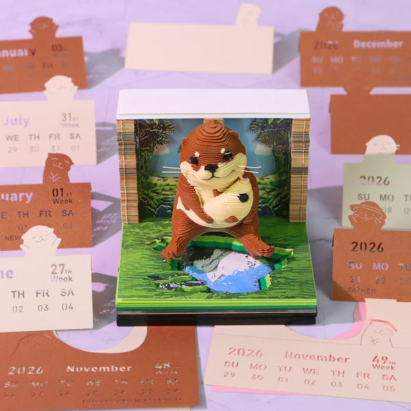 3D Calendar 2026 - Sea Otter