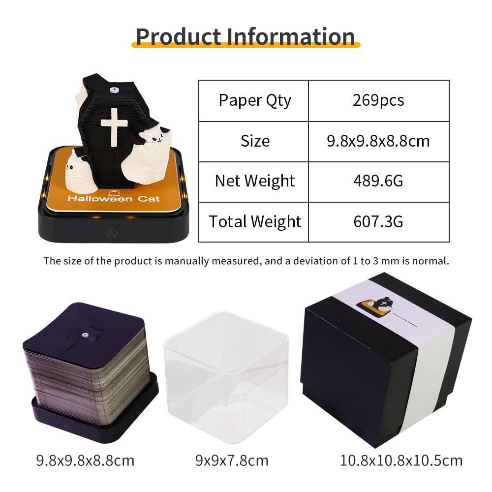 3D Calendar 2026 - Halloween Cat