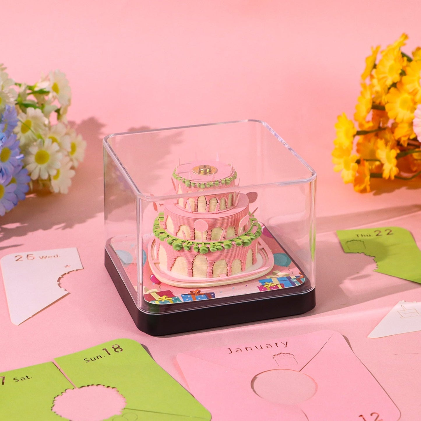 3D Calendar 2026 - Happy Birthday