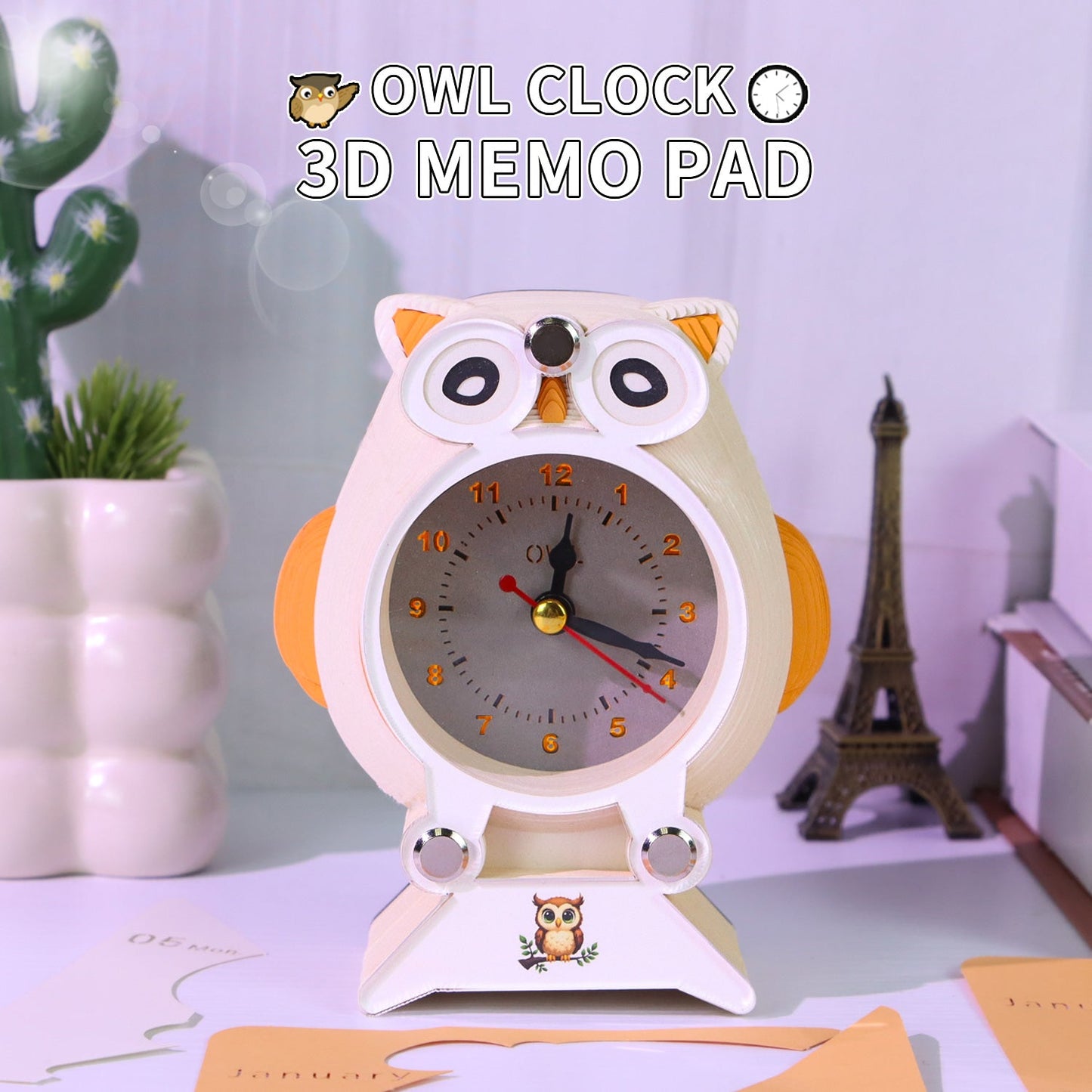 3D Calendar 2026 - Owl Clock