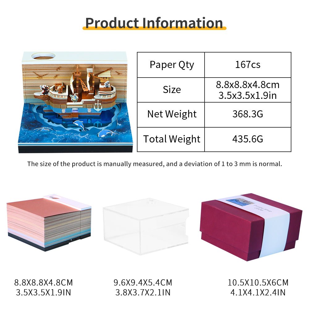 3D Calendar 2026 - Pirate Ship