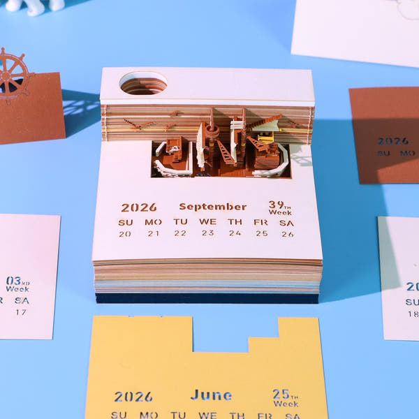 3D Calendar 2026 - Pirate Ship