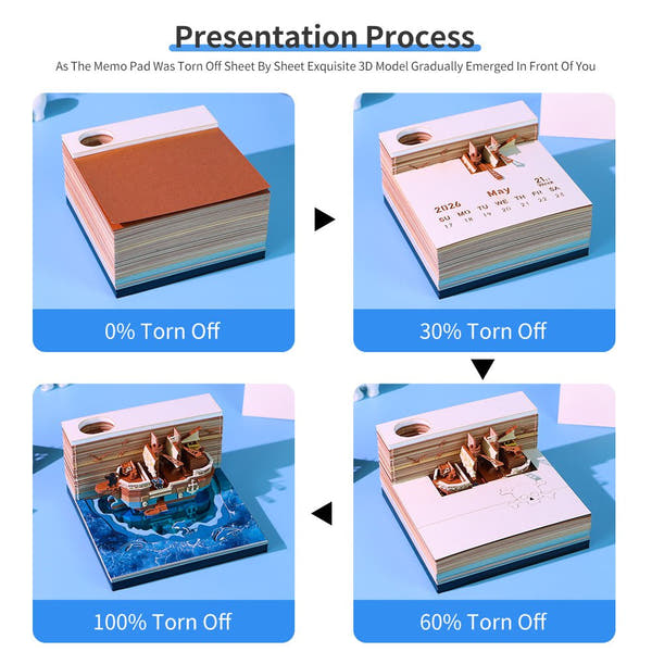 3D Calendar 2026 - Pirate Ship